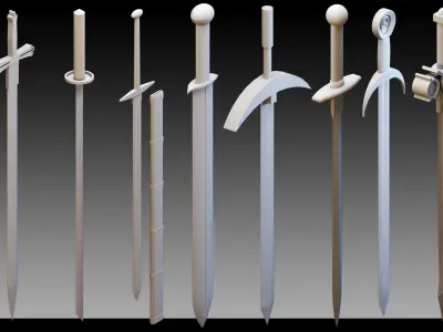 100 Swords- Kitbash- High detail 3d models 3D model