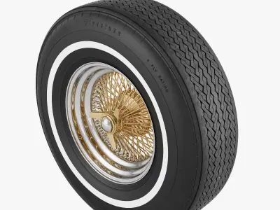 Wire Wheel Tire Firestone 3D model