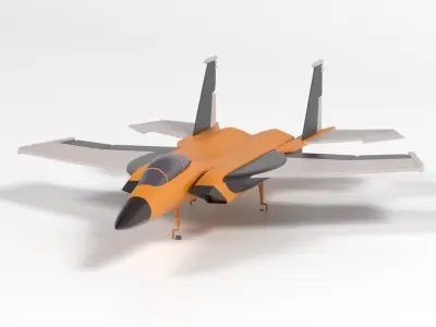 airplane military low poly Low-poly 3D model