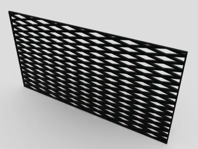 Grill Mesh Low-poly 3D model