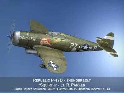 Republic P-47D Thunderbolt - Squirt II 3D model