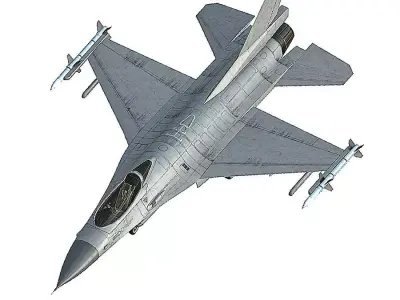 F16 Fighter Low-poly 3D model
