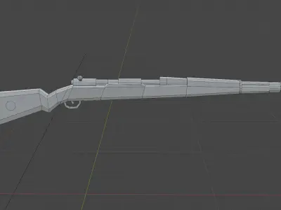 Kar98k Rifle Low Poly Free 3D model