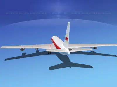 Boeing 707 TWA 3D model