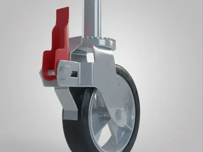 Wheel Caster Low-poly 3D model