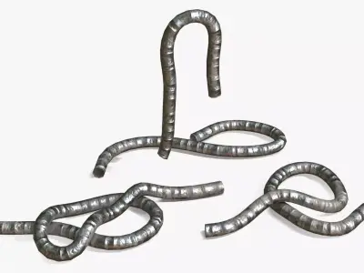 Flexible Insulation Foil Pipe Low-poly 3D model