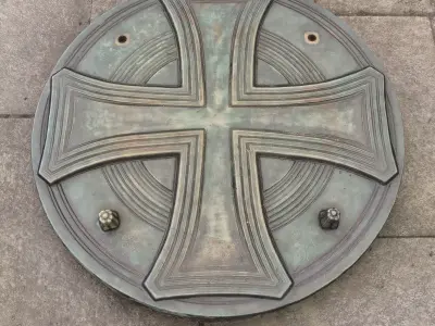 Second ww German Manhole Cover Cross 3d Scan Model 3D model