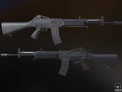 Stoner 63A Rifle Low-poly 3D model