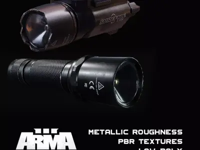 Surefire X200 and Surefire 6P - Free Surefire 660 include Low-poly 3D model