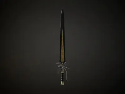 One handed elven egypt sword roblox ready Low-poly 3D model