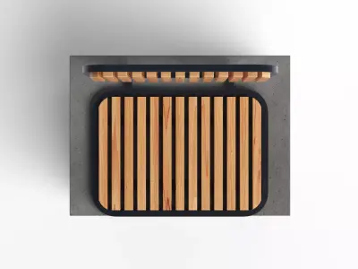 Bayside Straight Bench 01 3D model