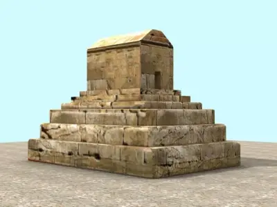 Tomb of Cyrus the Great Low-poly 3D model