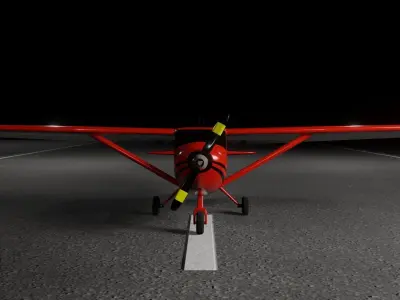 Cessna 185 Skywagon Old Style Plane Low Poly Low-poly 3D model