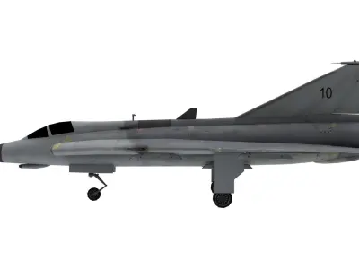 LowpolySaab 35 Draken Aircraft Low-poly 3D model