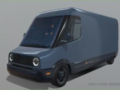 EDV 700 electric stepvan Low-poly 3D model