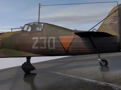 Fokker D-XXI - D-21 - Dutch 3D model