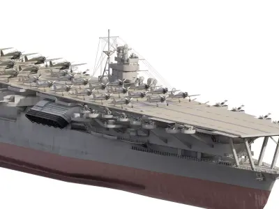 IMPERIAL JAPANESE NAVY 1940s AIRCRAFT CARRIER 3D model