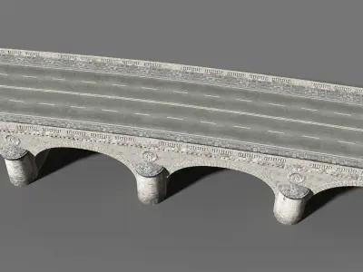 Seine bridge Low-poly 3D model
