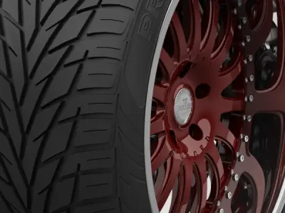 Savini Forged SV-4 Wheel and Tire 3D model