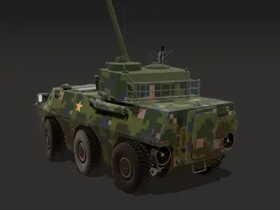 PLL- 05 Self-Propelled Gun-Mortar Low-poly 3D model