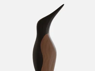 Wood penguin Low-poly 3D model