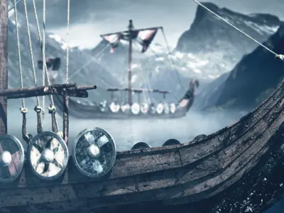 Viking Longboat Full Version 3D model