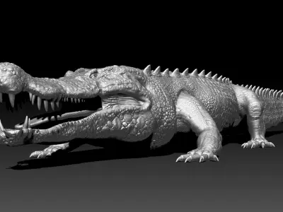 Dinosaur Deinosuchus Riograndensis Sculpt Project 3D model