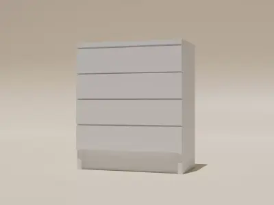 Modern chest of drawers 3d model low poly Free low-poly 3D model