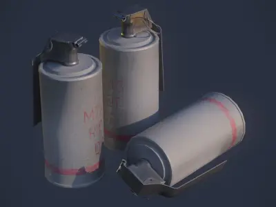 3D game-ready models of 5 Photorealistic Grenades Low-poly 3D model