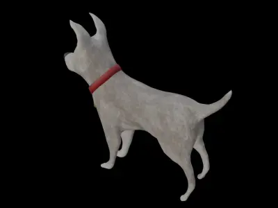 White Dog Free low-poly 3D model