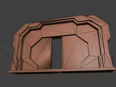 SciFi Industrial Door Futuristic Cyberpunk Gate Low-poly 3D model
