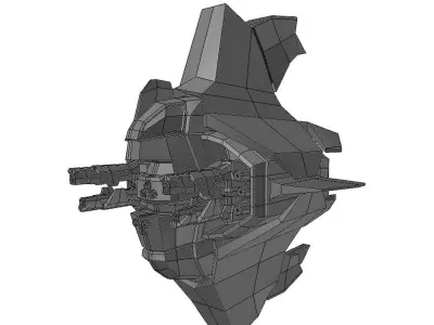 Drone 04 Sci-fi low poly Low-poly 3D model