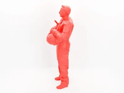 Police officer 001- low poly -3Dprintable 3D model