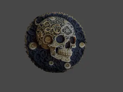 skull embroidered patch sticker Texture