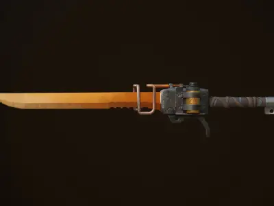 Fiery sword Free low-poly 3D model