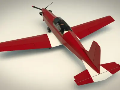 Low Poly Light Aircraft 03 Low-poly 3D model