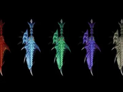 Dragon Scales Dagger Low-poly 3D model