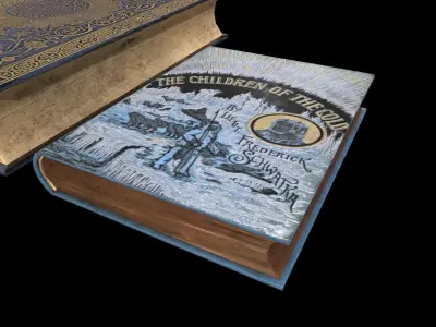 PBR Books book with old design Free low-poly 3D model