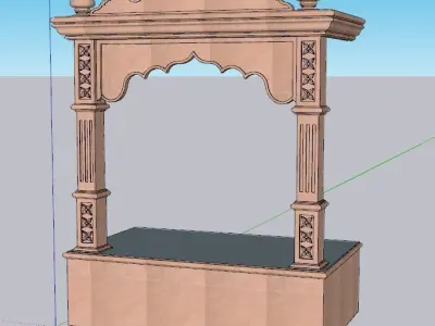 indian stone jharokha window Low-poly 3D model