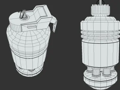 Sci-fi Grenade Low-poly 3D model