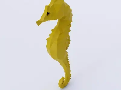 Sea horse 3d model  Low-poly 3D model