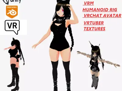  Female Character  Outfits  VRM and fbx Game Ready Sci-Fi Model Low-poly 3D model purchase