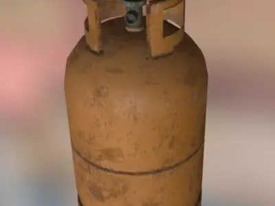 Gas bottle Low-poly 3D model