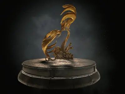 Fish statu  Low-poly 3D model