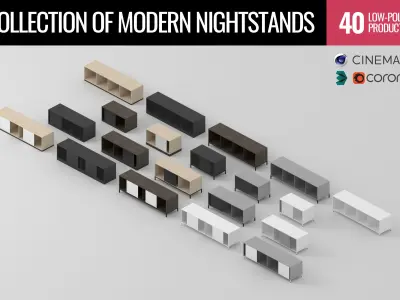 Modern nightstand Free low-poly 3D model