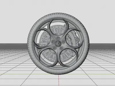 Alfa Romeo Giulia Quadrifoglio 2016 Wheel 3D Model 3D model