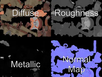 Military General D Character Model Rigged and Animated Low-poly 3D model