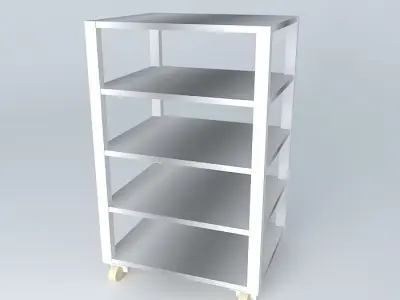 Kit shelving unit with four shelves Free 3D model