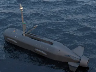 Boeing Orca AUV with Raised Antennas 3D model