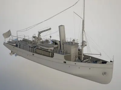 Minelayer Nusret 3D model